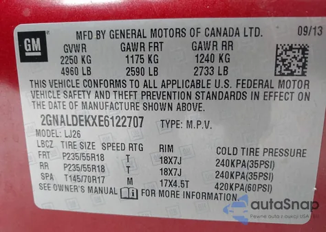 2014 Chevrolet Equinox Ltz from USA, damaged, VIN 2GNALDEKXE6122707